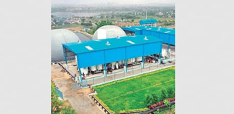 Compressed Biogas Plant (CBG) established at Jawaharnagar dumping yard used for representational purpose only.