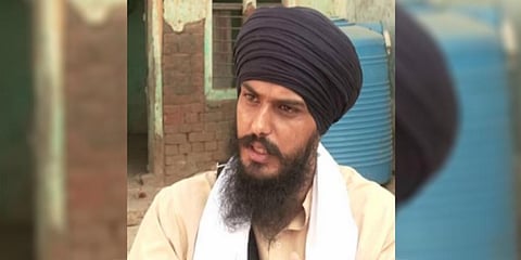 A file photo of radical reacher and Waris Punjab De Chief Amritpal Singh. (Photo | ANI)