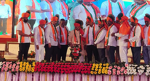 Chief Minister Basavaraj Bommai inaugurating a programme to launch various developmental programmes in Gokak on Tuesday.