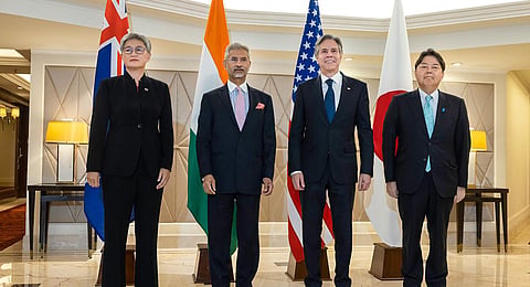 EAM S Jaishankar with Antony Blinken, Yoshimasa Hayashi and Penny Wong before the Quad Foreign Ministers Meeting. (Photo | PTI)