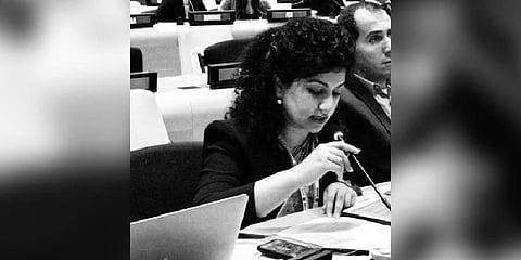 First Secretary of India's Permanent Mission to UN Seema Pujani (Photo |  Seema Pujani  @Twitter)