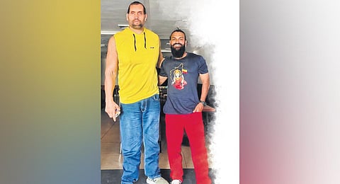 The Great Khali with director Rocky Somli.