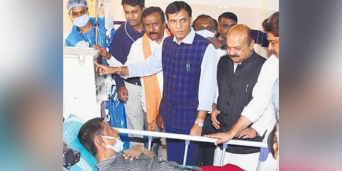 ​  Union Health Minister Dr Mansukh Mandaviya and Chief Minister Basavaraj Bommai inaugurate the 100th Jan Aushadhi Kendra in Bengaluru (South) I VInod Kumar T  ​