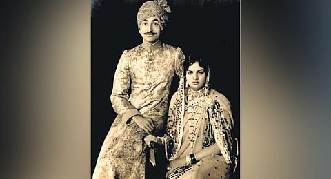 Maharaja Rajendra Narayan Singh Deo with his wife
