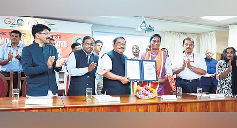 Vice-Chancellor H Venkateshwarlu awards honorary doctorate to P T Usha at a function held on CUK campus on Monday