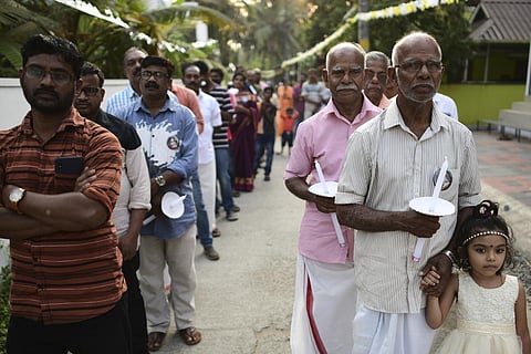 Elderly men and youth participate in a church procession in Kochi, Kerala. In the coastal state, the ageing population provides a stark contrast to the young India of the north. (Photo | AP)