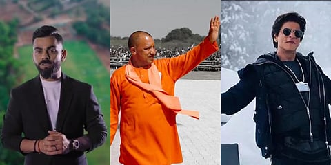 (From left) Virat Kohli, Yogi Adityanath and  Shah Rukh Khan