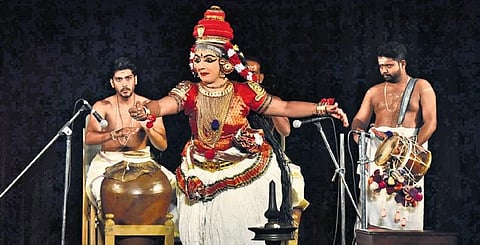 Kalamandalam Krishnendu performing at the World Dance Day celebrations 2022.