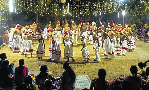 Men perform ‘Vattakali’ in the middle of the night as women gather around to watch
