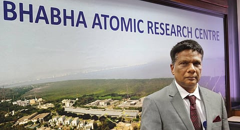 Noted physicist and director of Bhabha Atomic Research Centre (BARC) Ajit Kumar Mohanty. (Photo | Twitter, @dpradhanbjp)