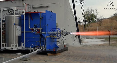 fully 3D-printed 'Dhawan-II' Cryogenic engine.(Photo | Screengrab Twitter)