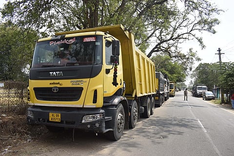 According to officials, the trucks did not have permits and were overloaded with gravel from quarries.  (File Photo)