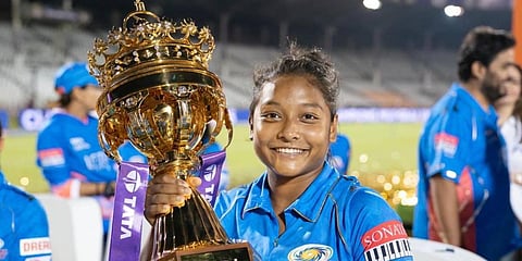 Jintimoni Kalita with the WPL trophy. (Photo | Special Arrangement))