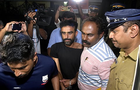 Zubair Derkshandeh being produced at Mattanchery Judicial First Class Magistrate in Thompumpady. (Photo | A Sanesh, EPS)
