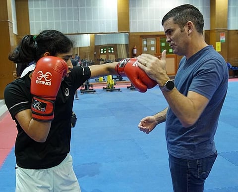 FILE: Indian Boxing High Performance Director Bernard Dunne during a training session at NIS, Patiala. (Photo | BFI)