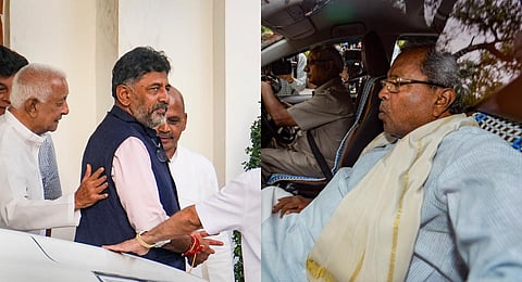 Congress leaders DK Shivakumar & Siddaramaiah in New Delhi.