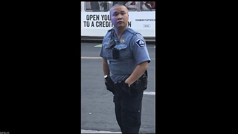 In this screen grab, former Minneapolis police officer Tou Thao appears at the scene where George Floyd died at. ( Photo | AP )