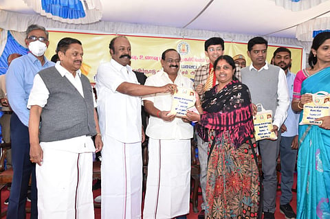 Ragi being distributed to ration card holders in Nilgiris. (Express)
