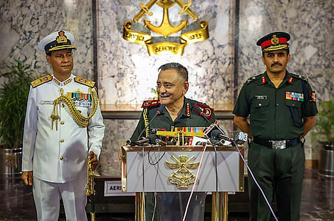 Chief of Defence Staff (CDS) General Anil Chauhan speaks during the passing out parade of National Defence Academy's 144th Course in Khadakwasla, Tuesday, May 30, 2023. (Photo | PTI)