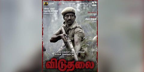 Poster of Vetrimaaran's 'Viduthalai'. (Photo | PTI)