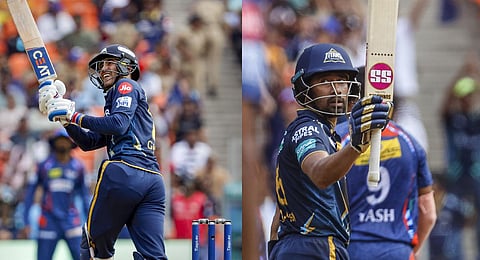 Gujarat Titans batters Shubman Gill and Wriddhiman Saha. (Photos | PTI)