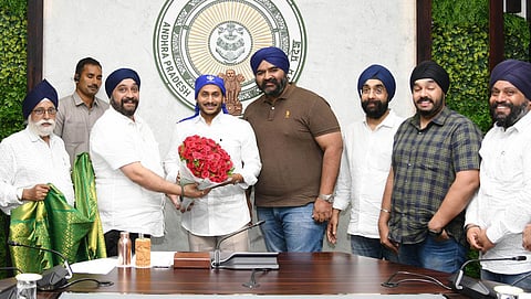 A Sikh delegation meets Chief Minister YS Jagan Mohan Reddy on Monday | Express