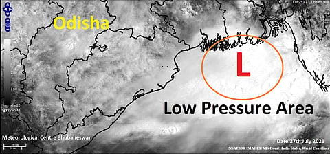 A satellite image of the low pressure area.