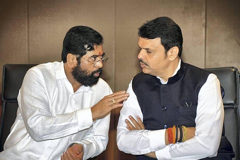 Chief Minister Eknath Shinde and his deputy Devendra Fadnavis. (File Photo | PTI)