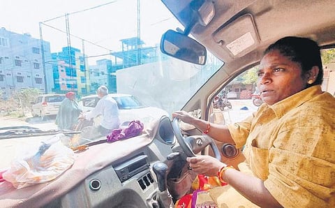 Thirty seven-year-old Salamma, collects garbage from the residences located in the Uppal area of Hyderabad