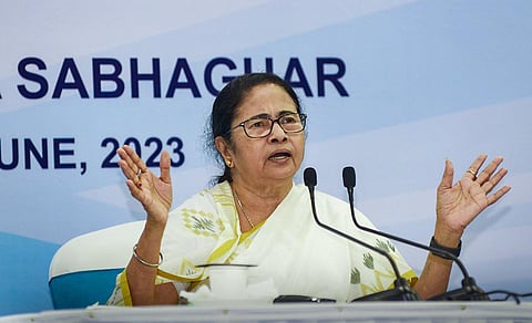 FILE - West Bengal Chief Minister Mamata Banerjee speaks at an event in Hooghly district, Thursday, June 8, 2023. (Photo | PTI)