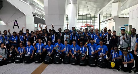 The Indian team competing in the Special Olympics Summer Games in Berlin. (Photo | Special Olympics Bharat Twitter) 