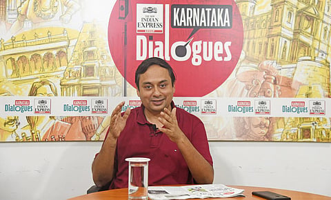 Amit Kumar Agarwal, CEO and Founder of NoBroker interacting during Express Dialogues. (Photo  | Vinod Kumar T, EPS)