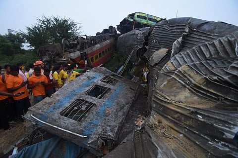 Restoration work is being carried out on a war footing and tracks have already been laid on one of the main lines (Photo | PTI)