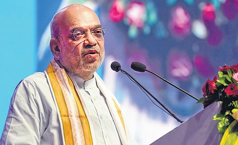 Home minister Amit Shah at the inaugural session of G20 conference on ‘Crime and Security in the age of NFTs, AI and Metaverse’ in Gurugram on Thursday | PTI