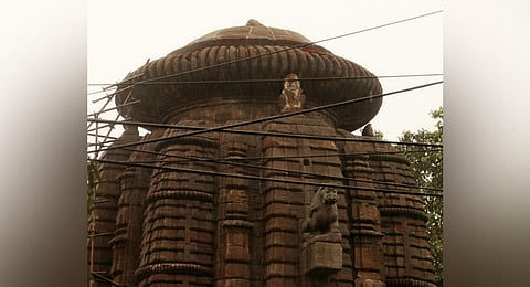 The Rameshwar temple without Kalasha after the lightning strike. (Photo | Shamim Qureshy, EPS)  ​