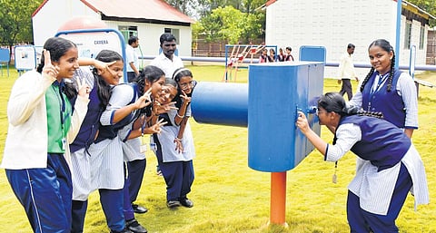 The Science Park in front of Gadag’s Chikkatti School is said to be the first of its kind in North Karnataka.