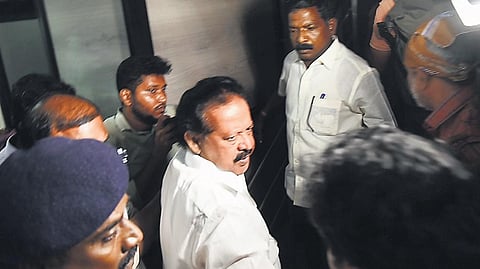 Minister K Ponmudy being brought to the ED office in Chennai | P Ravikumar