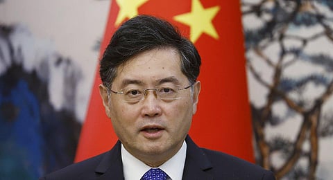 FILE - Chinese Foreign Minister Qin Gang attends a news conference in Beijing, China, on May 23, 2023. (Photo | AP)