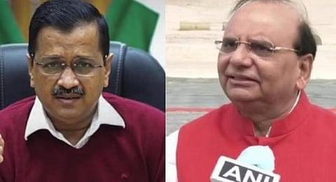 (L) Delhi CM Arvind Kejriwal. (File Photo | PTI). (R)Delhi L-G VK Saxena (File | ANI)