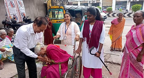 75-year-old, Dr Challa Harikumar of Vijayawada offers essential care and support to orphaned elders. Image used for representative purposes