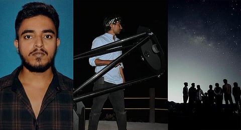 Niranjan Khanagoudra of Kannur in Haveri district is founder of Interstellar Astro Farm; Vistors watch the night interstellar Astro Farm in Kannur village of Haveri district.