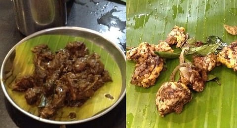 Thala Kari Fry and Brain Egg Fry. (Photo | Sandip Ghose)