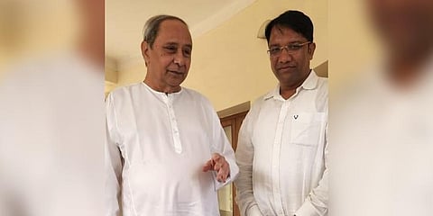 Deogarh district BJD president Romancha Ranjan Biswal with CM Naveen Patnaik (Photo | Facebook)