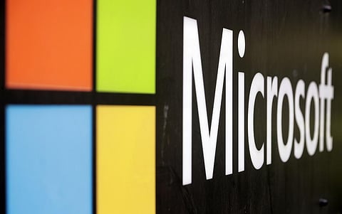 FILE - The Microsoft company logo is displayed at their offices in Sydney, Australia, on Feb. 3, 2021. (Photo | AP)