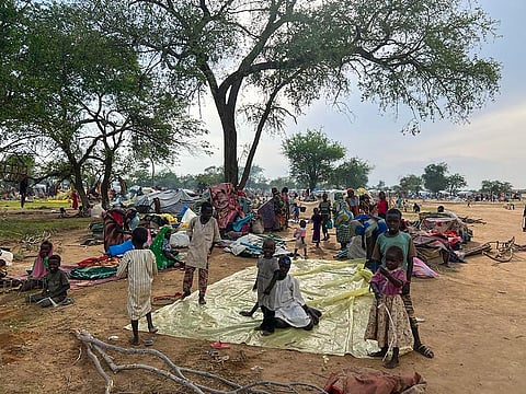 Sudanese refugees who fled the conflict in Sudan gather at the Zabout refugee Camp in Goz Beida, Chad. (Photo |AP)