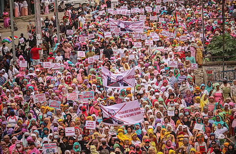 Part of the rally in Imphal, Saturday, July 29, 2023. (Photo|PTI)