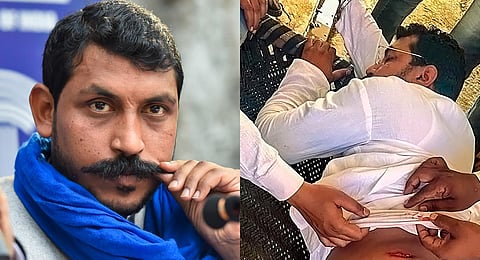 Assailants had opened fire on Bhim Army chief Chandra Shekhar Aazad's car in Deoband in Uttar Pradesh's Saharanpur district on June 28, 2023. (Photos | PTI)