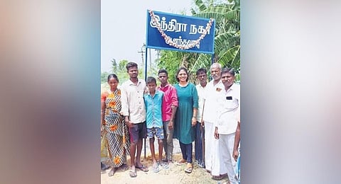 Following Anusuya’s request, the name board called Indira Nagar was placed in Anandhavadi | Express  ​