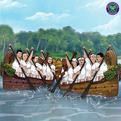 Wimbledon Tennis Championship posted a poster based on the state's famed snake boat race to promote the mega tennis gala.