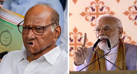 FILE - NCP Chief Sharad Pawar, PM Modi. (Photo | PTI)